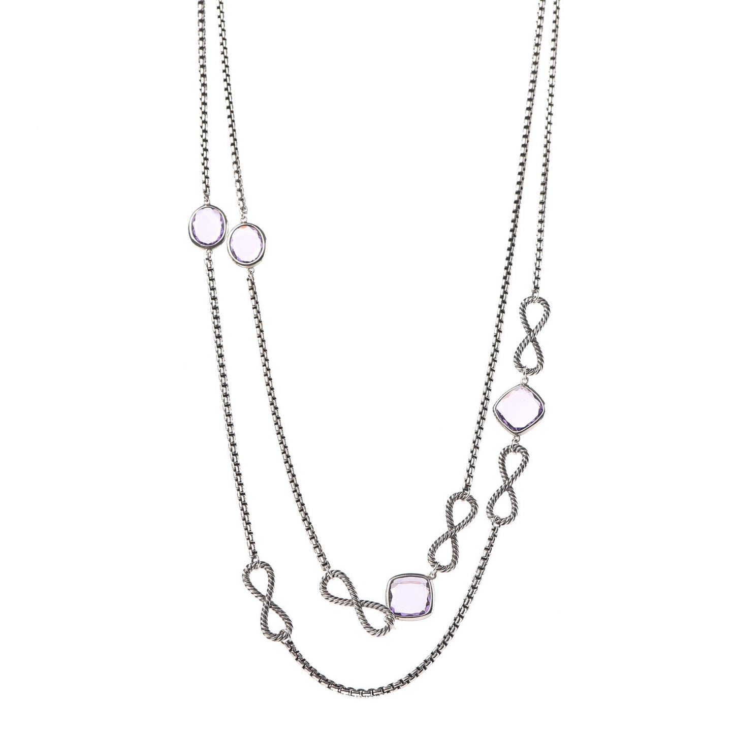 Sterling Silver Amethyst Infinity Necklace