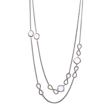 David Yurman Sterling Silver Amethyst Infinity Necklace 1 of 6