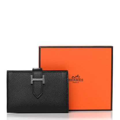 Hermes Epsom Monochrome Bearn Card Holder Wallet Black 8 of 8
