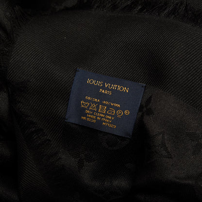 Louis Vuitton Silk Wool Monogram Shawl Black 3 of 3