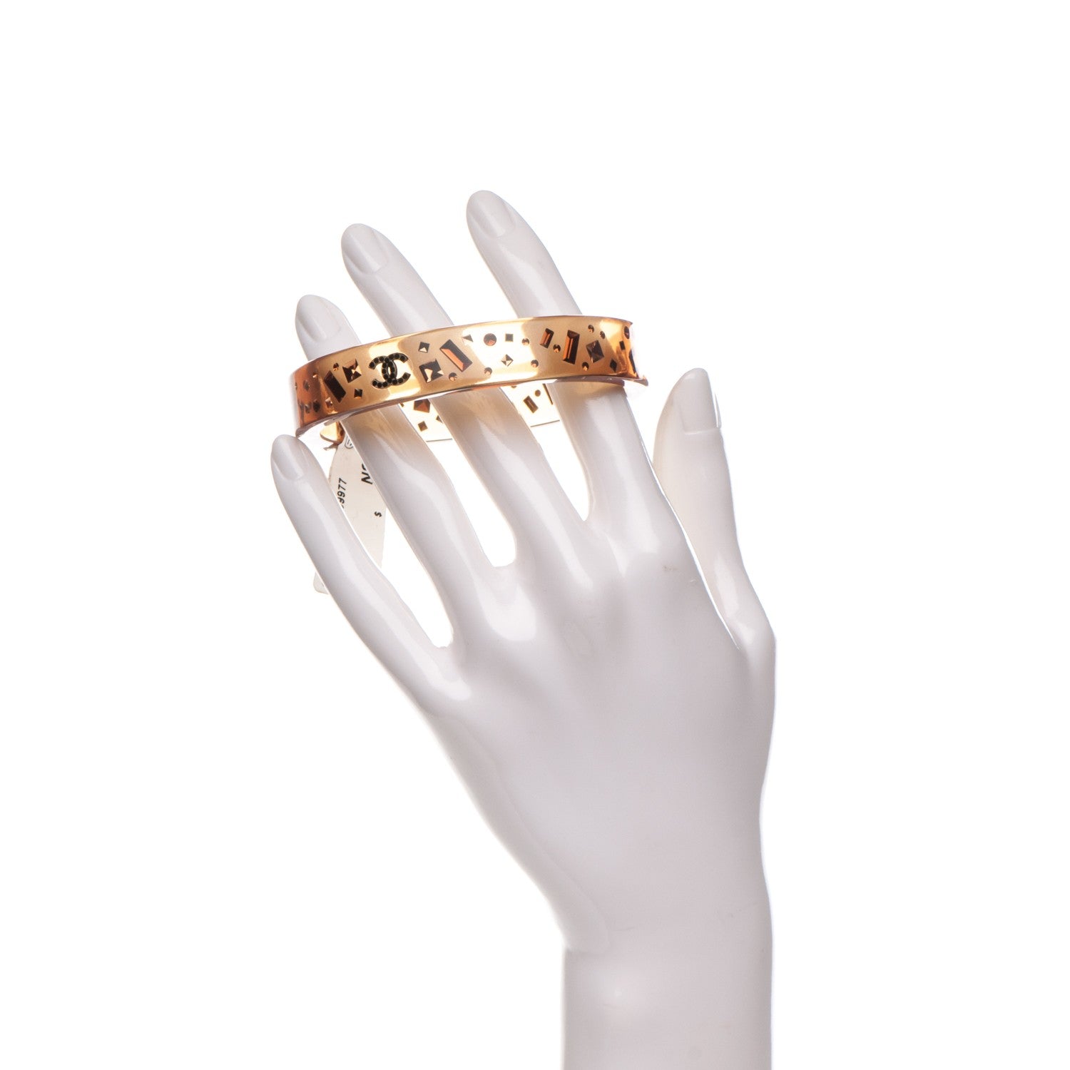 Chanel Resin Crystal CC Bangle Marron 2 of 3