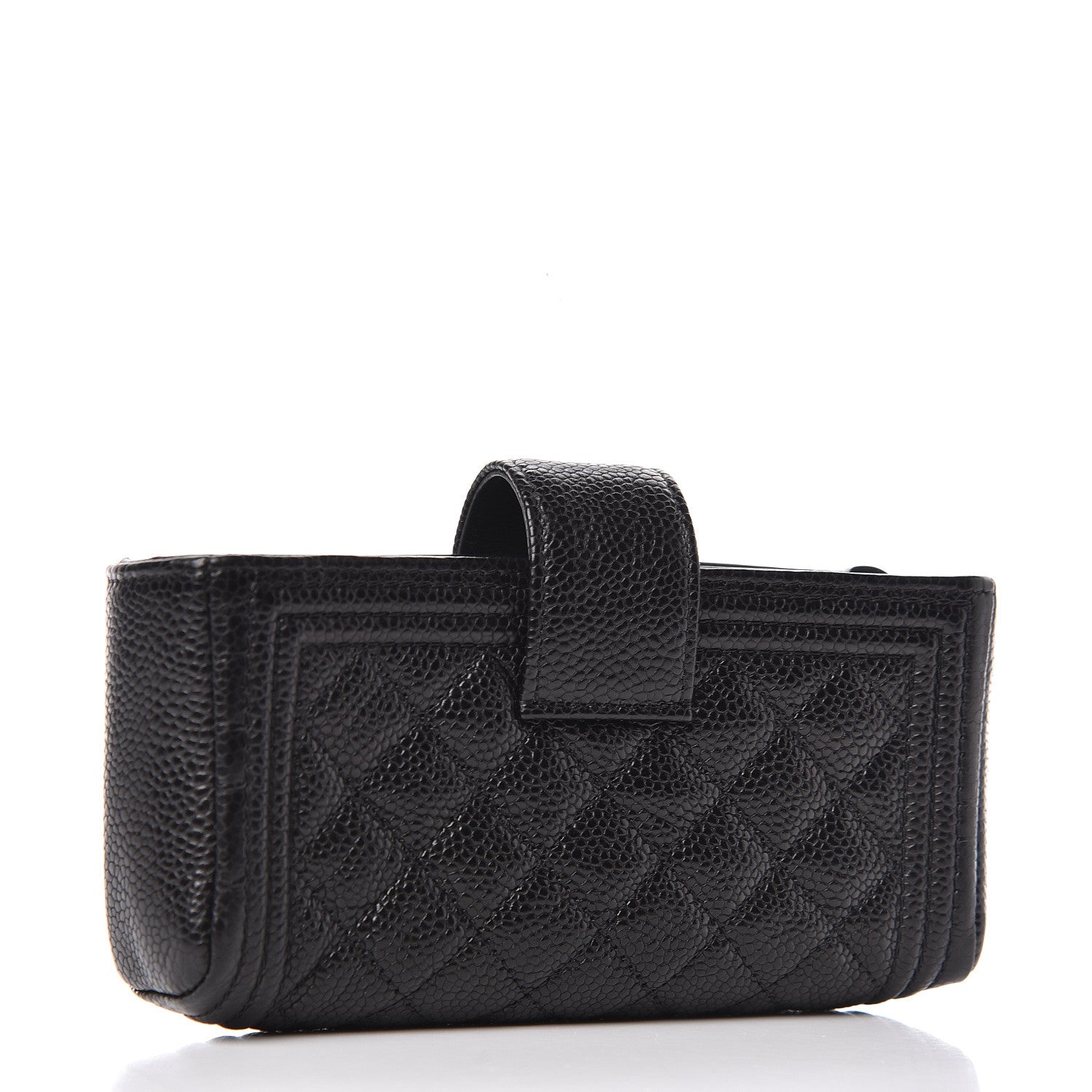 Chanel Caviar Quilted Mini Boy Phone Holder Clutch Black 3 of 9
