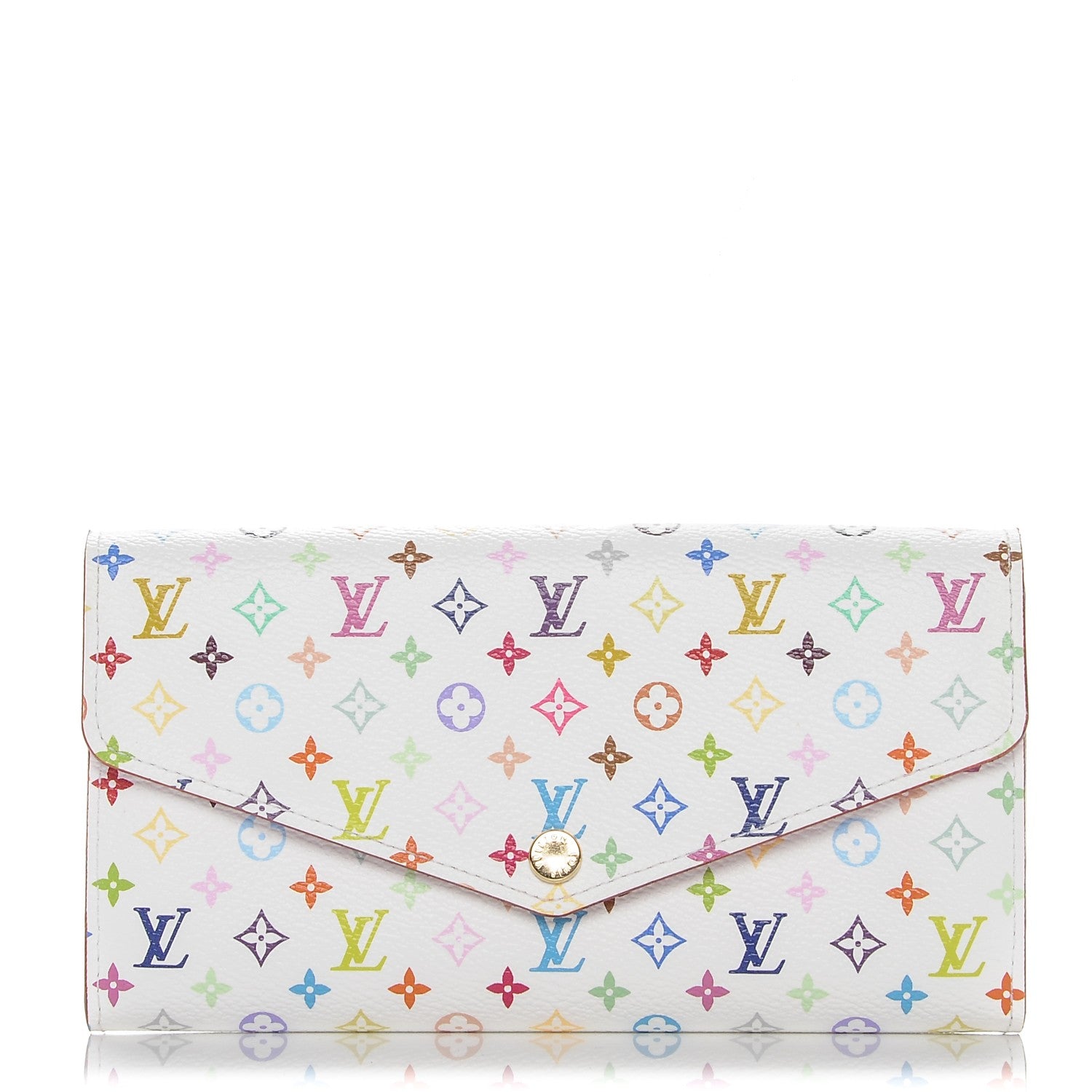 Louis Vuitton Monogram Multicolor Sarah Wallet NM White Litchi 1 of 6