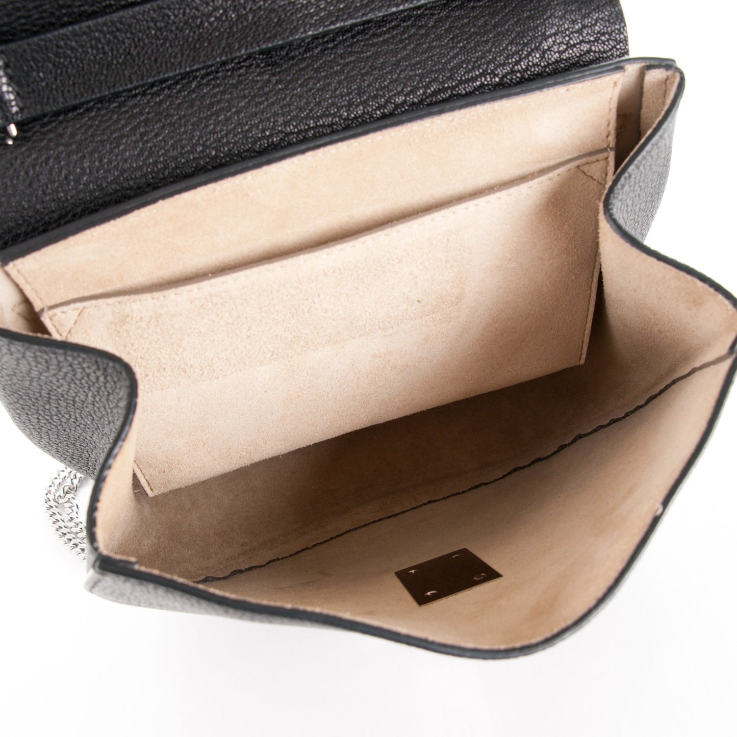 Grained Lambskin Drew Shoulder Bag Black