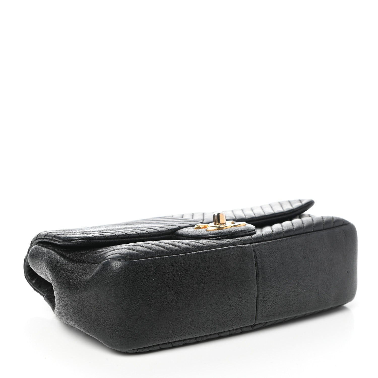Chanel Calfskin Surpique Chevron Small Flap Black 4 of 9