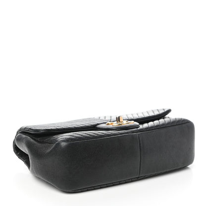 Chanel Calfskin Surpique Chevron Small Flap Black 4 of 9