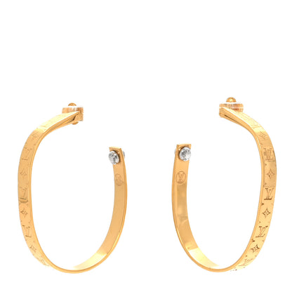 Louis Vuitton Metal Nanogram Hoop Earrings Gold 1 of 5