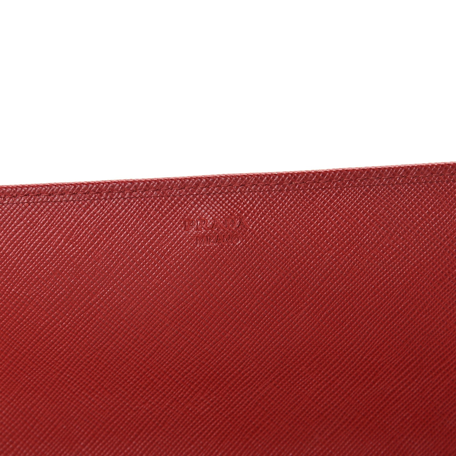 Prada Saffiano Metal Oro Chain Wallet Fuoco 5 of 5