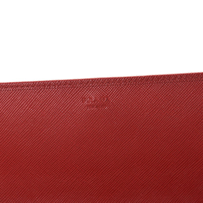 Prada Saffiano Metal Oro Chain Wallet Fuoco 5 of 5