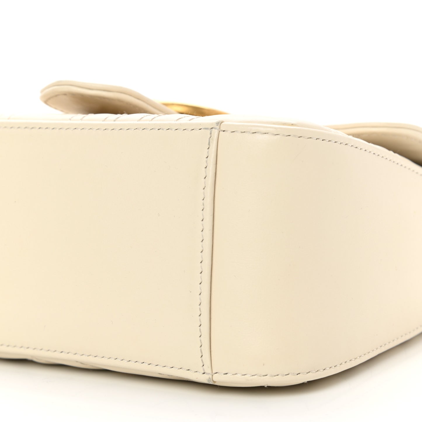 Calfskin Matelasse Mini GG Marmont Top Handle Shoulder Bag White