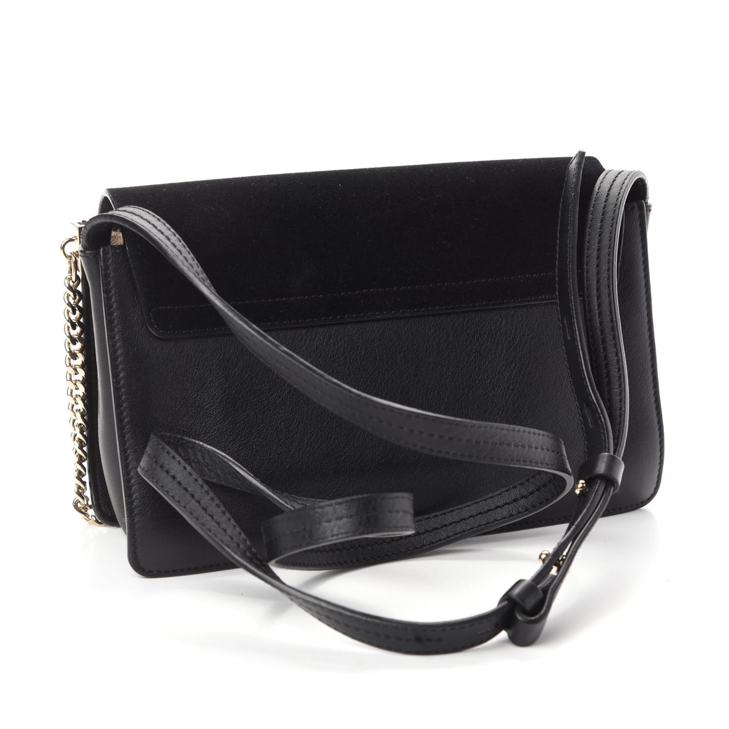 Suede Calfskin Small Faye Shoulder Bag Black