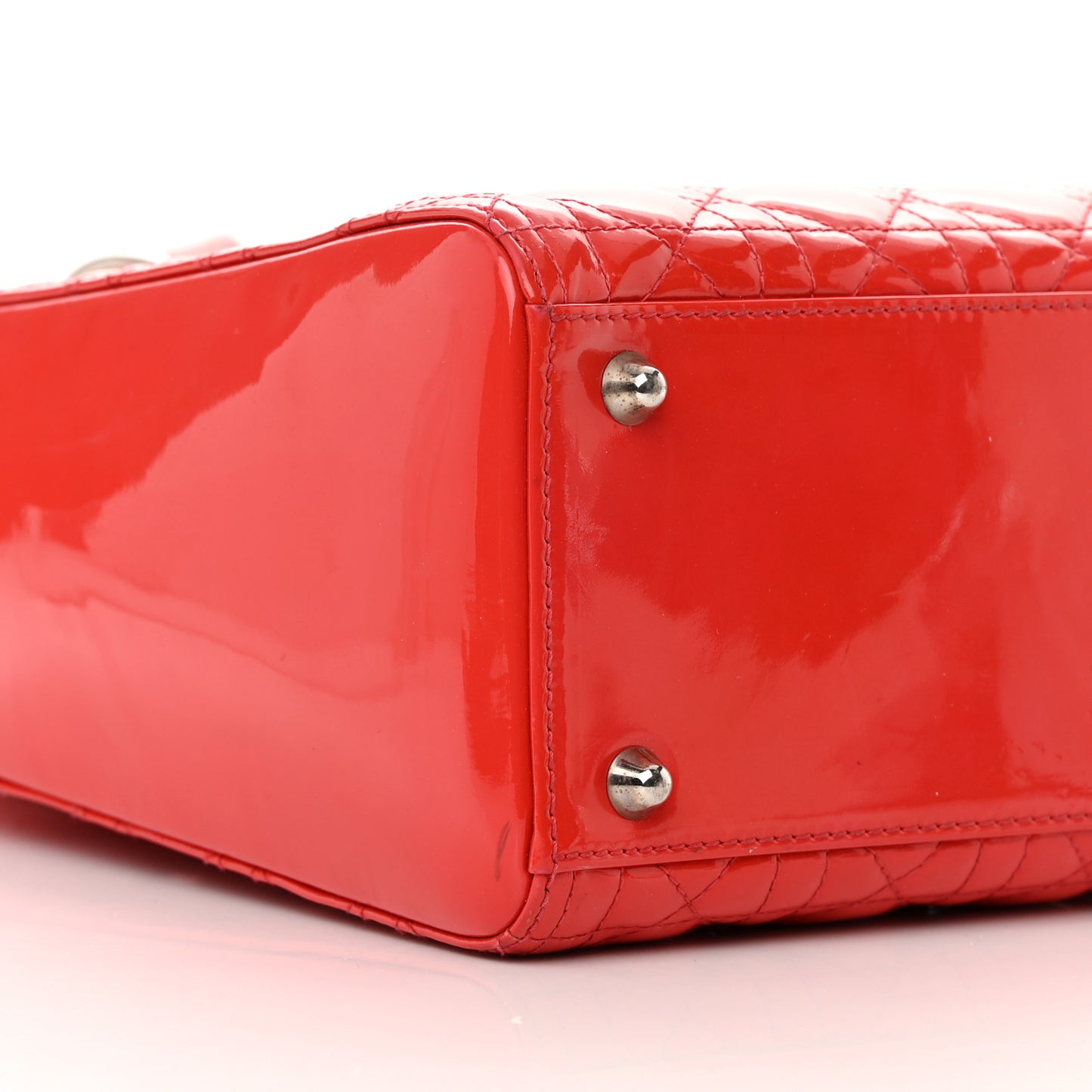 Patent Cannage Large Lady Dior Red