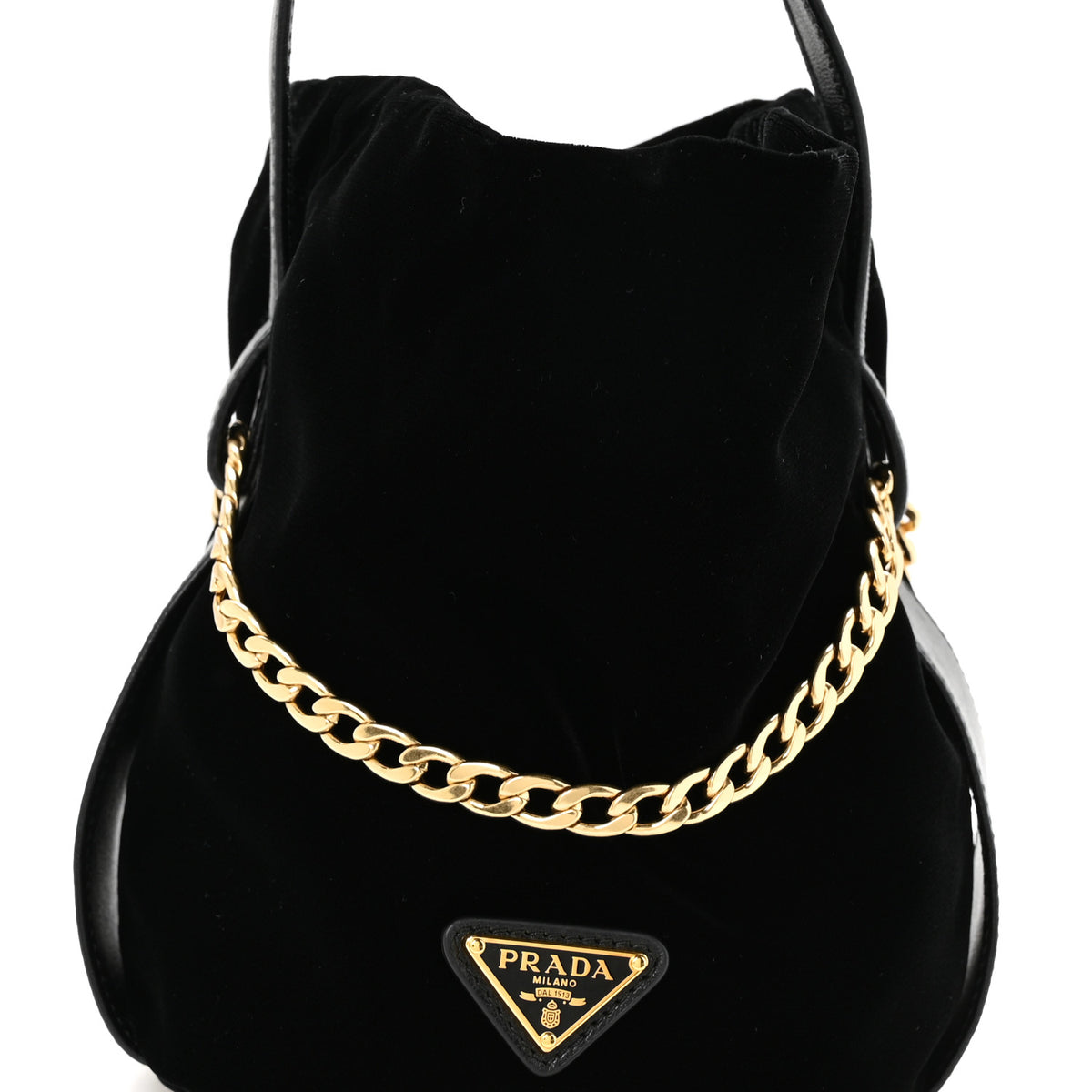 Prada Velvet Petit Sac Mini Bucket Bag Black 8 of 10
