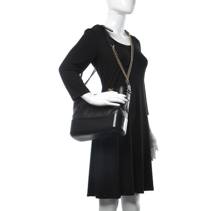 Chanel Aged Calfskin Quilted Medium Gabrielle Hobo Black 3 of 9