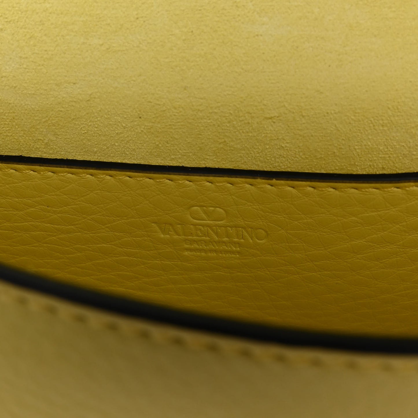 Pebbled Calfskin Rockstud Flip Lock Crossbody Bag Yellow