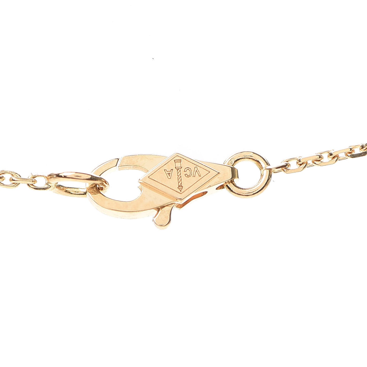 18K Yellow Gold Mother of Pearl Sweet Alhambra Pendant Necklace