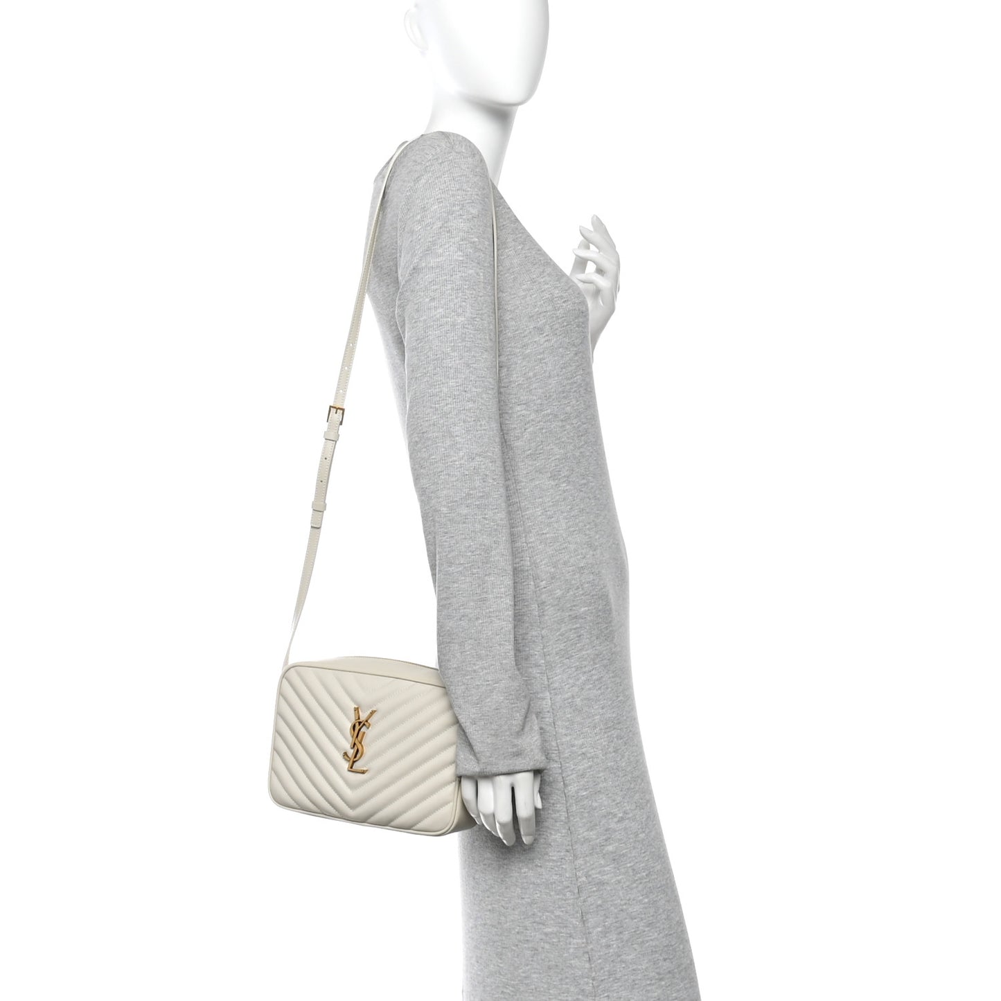 Calfskin Matelasse Monogram Lou Camera Bag Crema Soft