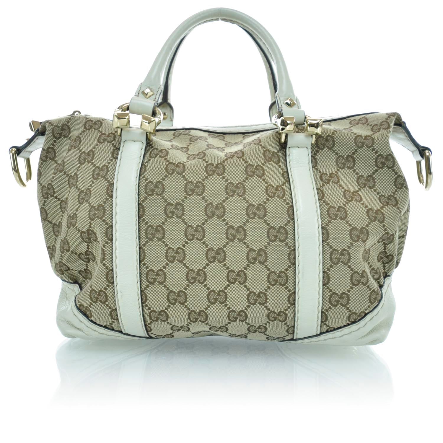 Gucci Monogram Horsebit Nail Boston White 3 of 12