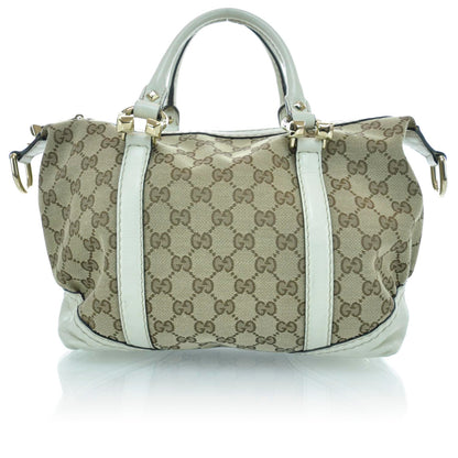 Gucci Monogram Horsebit Nail Boston White 3 of 12