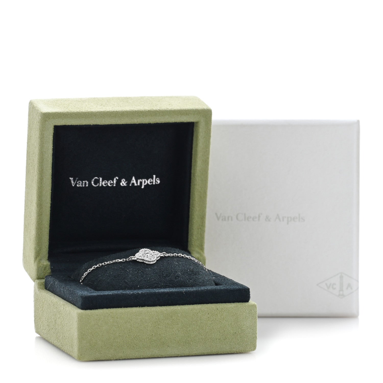 Van Cleef & Arpels 18K White Gold Diamond Sweet Alhambra Bracelet 4 of 4
