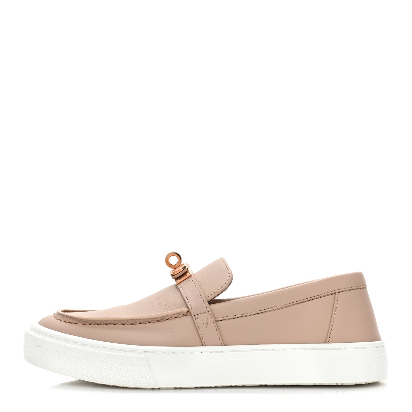 Calfskin Game Slip On Sneakers 35.5 Beige Nude