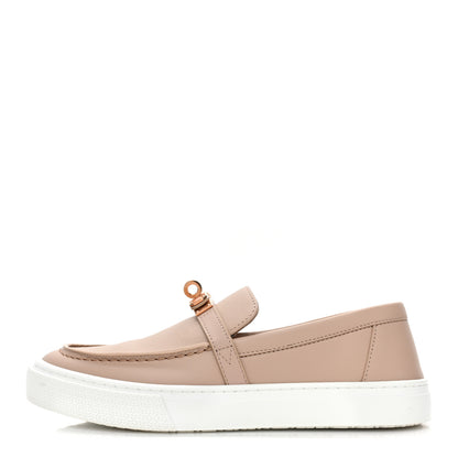 Hermes Calfskin Game Slip On Sneakers 35.5 Beige Nude 1 of 8