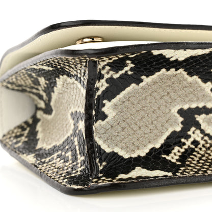 Jimmy Choo Calfskin Snakeskin Embossed Varenne Top Handle Bag White 8 of 12