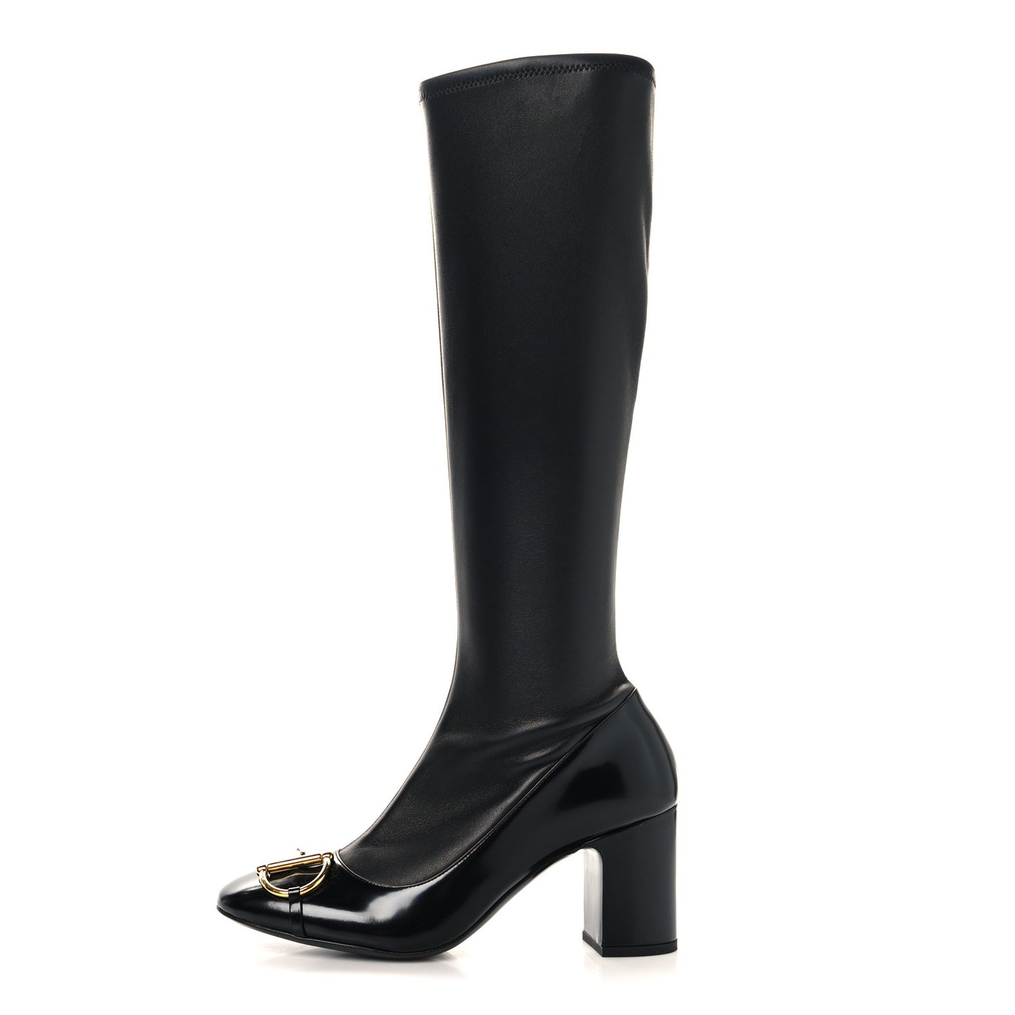 Nappa Stretch Brixton Horsebit Knee High Boots 39.5 Black