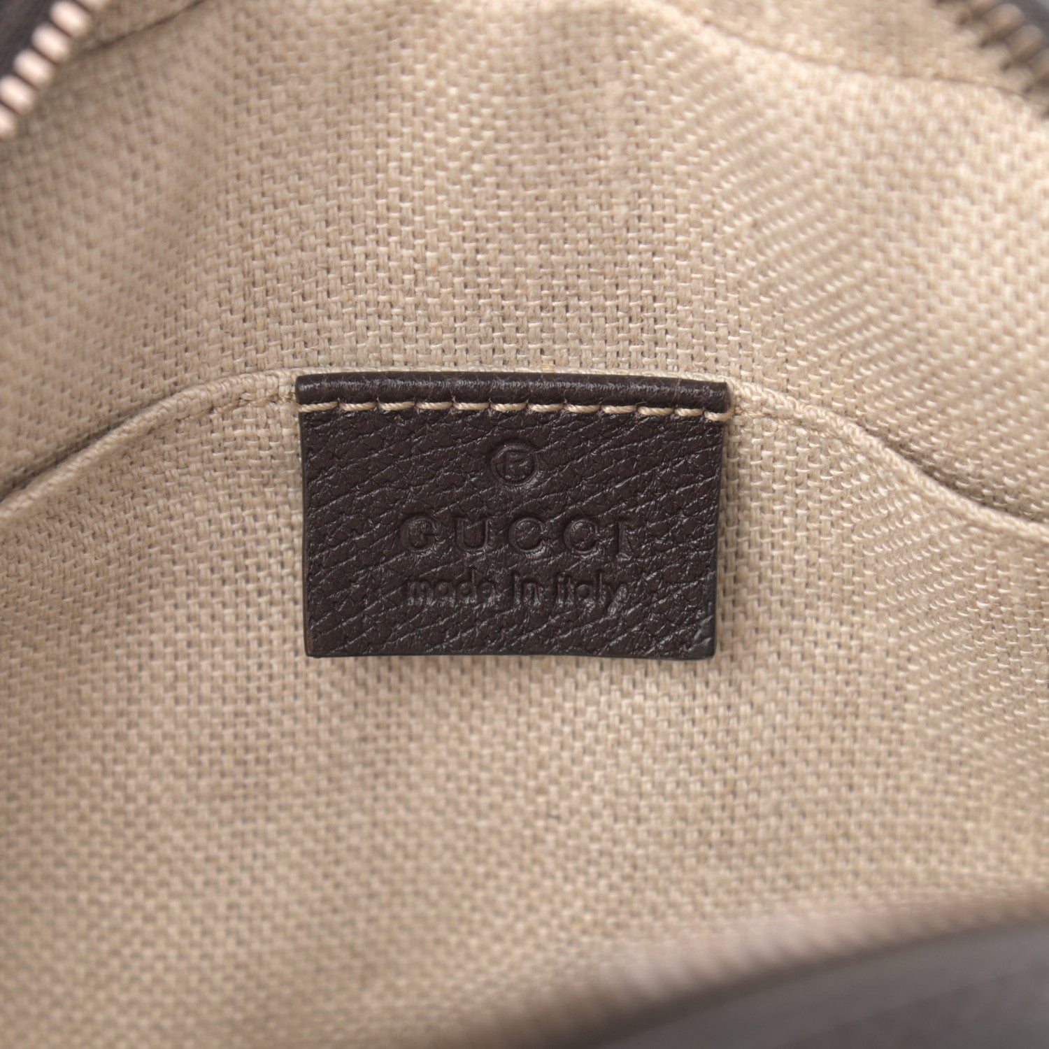 Gucci Textured Calfskin Web Small Webby Bee Shoulder Bag Brown Coffee 5 of 11