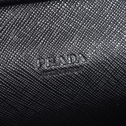 Prada Saffiano Zip Around Portfolio Wallet Black 6 of 7