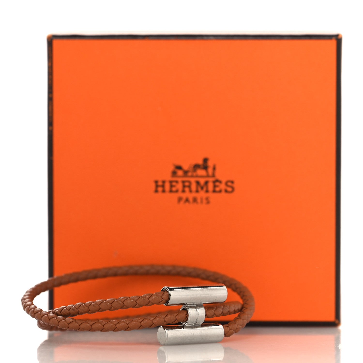 Hermes Swift Double Wrap Cord Tournis Tresse Bracelet Gold 5 of 5