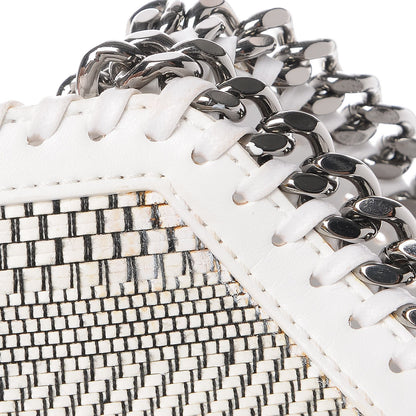 Stella McCartney Woven Moire Falabella Tote Pure White 9 of 10