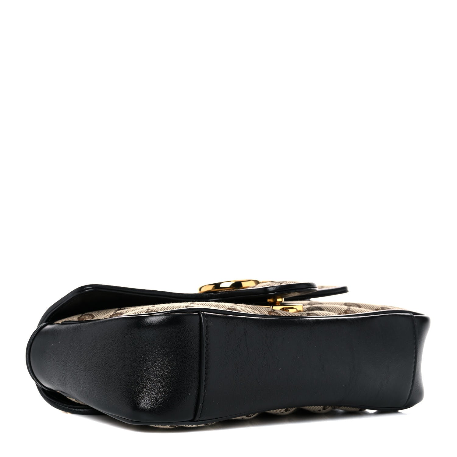 Gucci Monogram Matelasse Diagonal Mini GG Marmont Shoulder Bag Beige Black 4 of 14