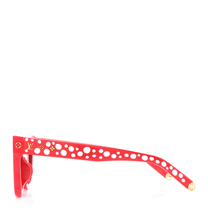 Louis Vuitton LV X YK Painted Dots Square Sunglasses Z1901E Red 3 of 8