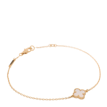 Van Cleef & Arpels 18K Yellow Gold Mother of Pearl Sweet Alhambra Bracelet 1 of 4