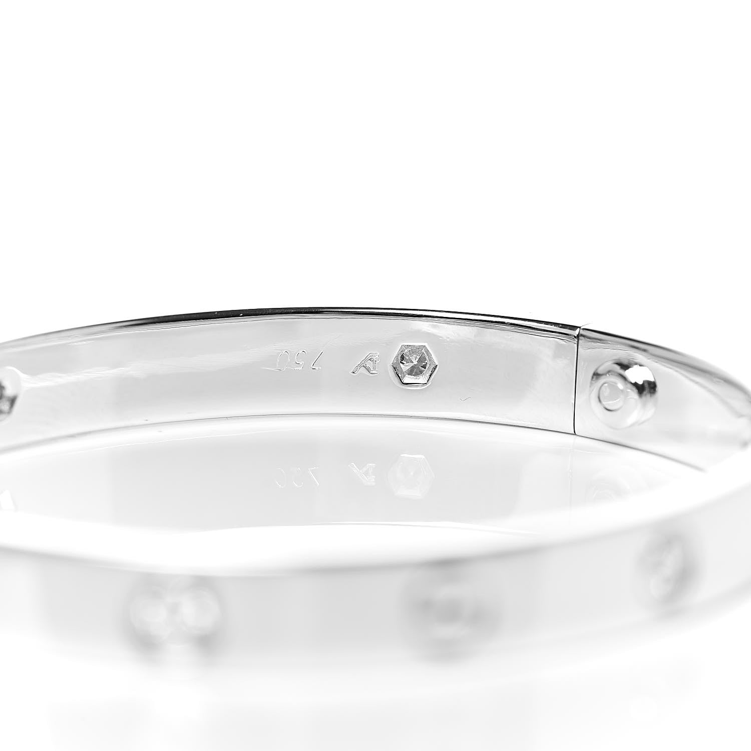 Cartier 18K White Gold 6 Diamond LOVE Bracelet 16 4 of 6