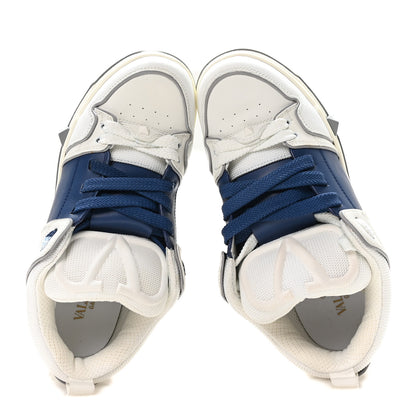 Valentino Garavani Mesh Calfskin Rockstud Womens Platform Sneakers 40 Silver Multicolor 2 of 8