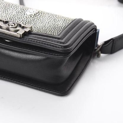 Chanel Galuchat Stingray Mini Boy Flap Black Silver 9 of 9