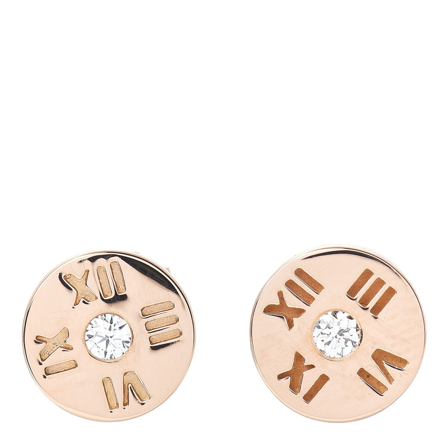 Tiffany 18K Rose Gold Diamond Mini Atlas Earrings 1 of 4