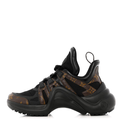 Louis Vuitton Calfskin Patent Monogram LV Archlight Sneakers 38.5 Black 1 of 10