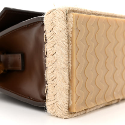 Jacquemus Smooth Calfskin Raffia Le Chiquito Moyen Corado Brown 8 of 15