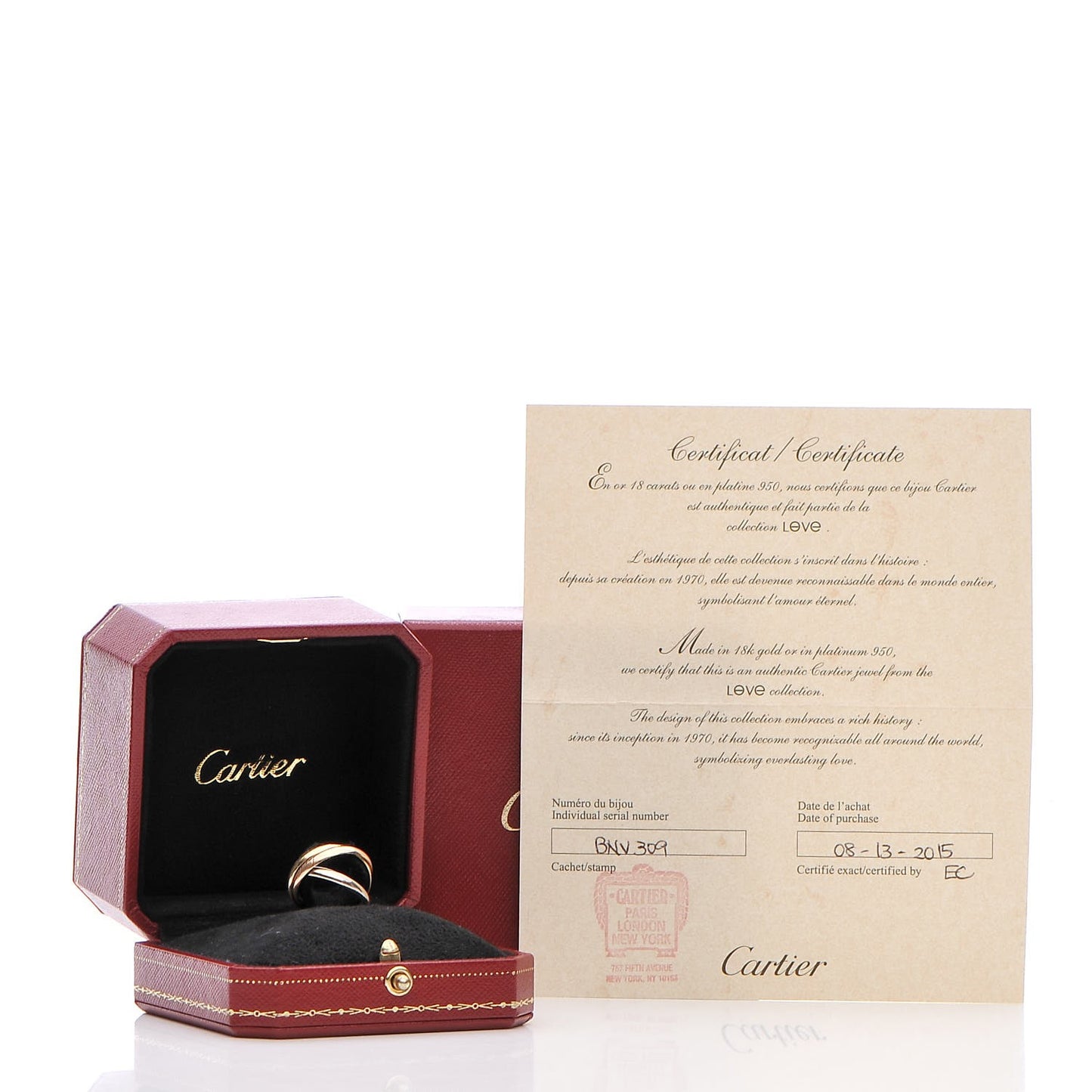 18K Pink Yellow White Gold Small Trinity Ring 52 6