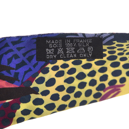 Hermes Silk Under The Waves Twilly Mauve Marine Jaune 3 of 5
