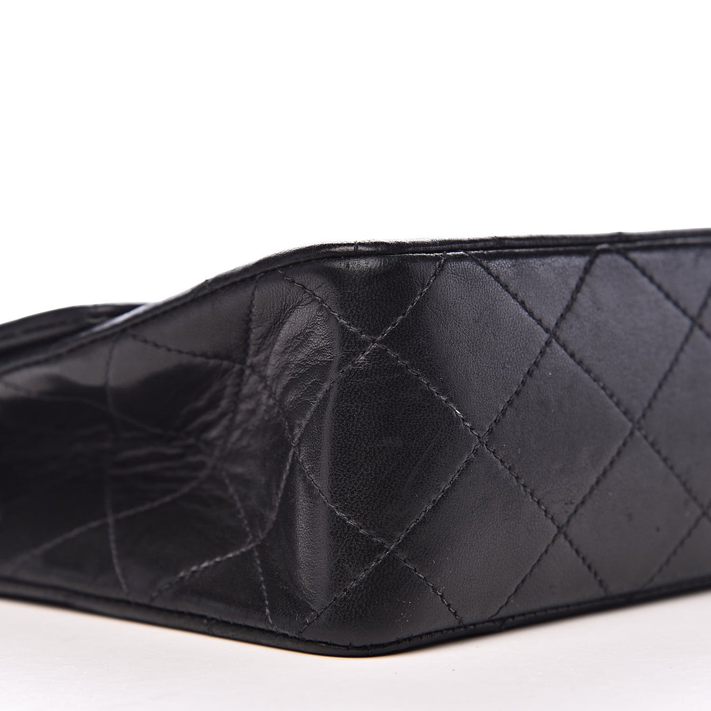 Lambskin Quilted Mini Square Flap Bag Black