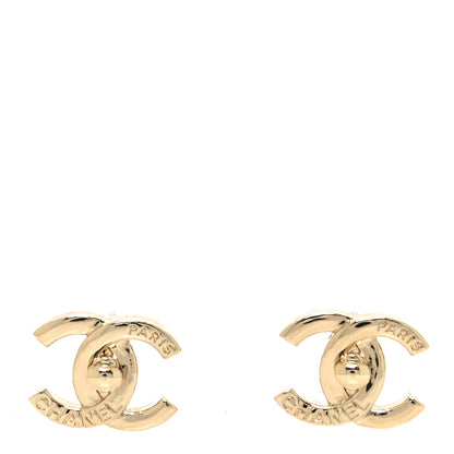 Chanel Metal Logo CC Turnlock Earrings Gold 1 of 5