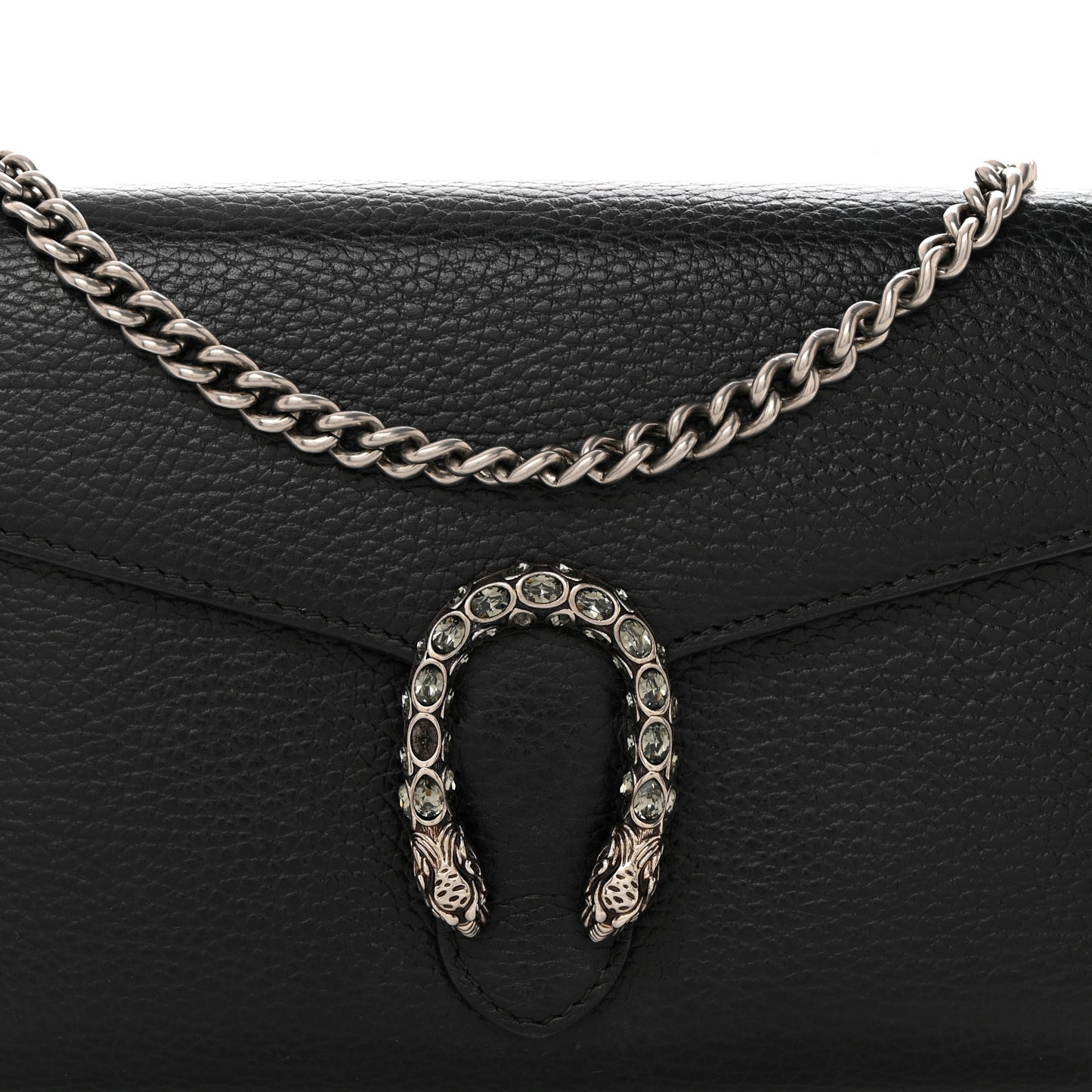 Calfskin Mini Dionysus Chain Wallet Black
