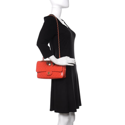 Chanel Patent Calfskin Quilted Valentine Charms Medium Single Flap Red 2 of 19