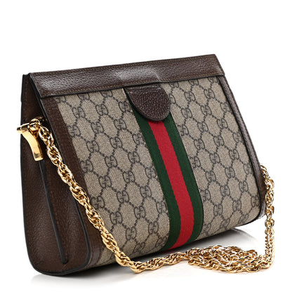 Gucci GG Supreme Monogram Web Small Ophidia Chain Shoulder Bag Brown 3 of 10