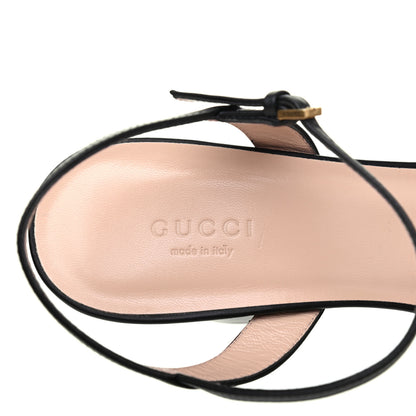 Gucci Lifford Calfskin GG Marmont Ankle Wrap 75mm Sandals 40 Black 7 of 12
