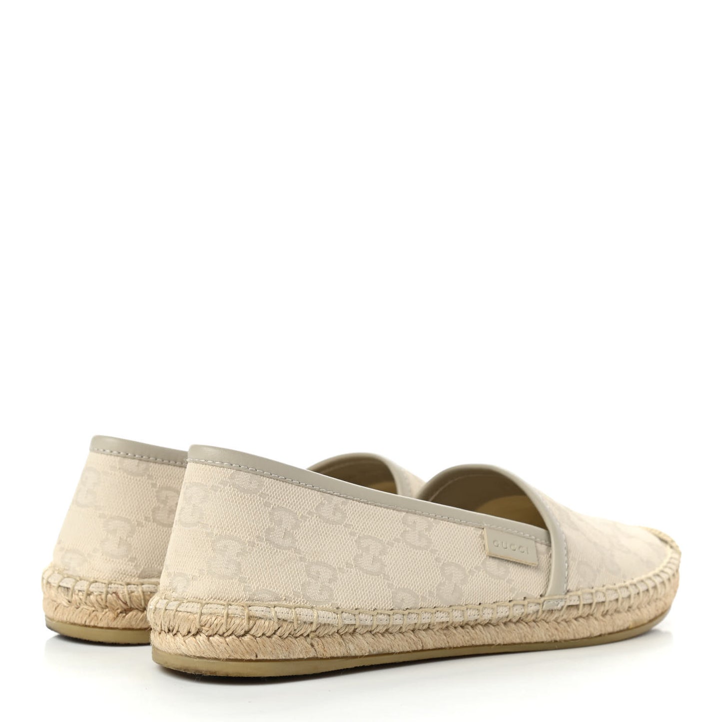 Washed Cotton Miro Soft Calfskin GG Monogram Espadrilles 36.5 White Mystic White